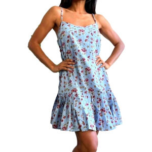 NWT Urban Outfitters Floral Blue Mini Summer Dress Sun